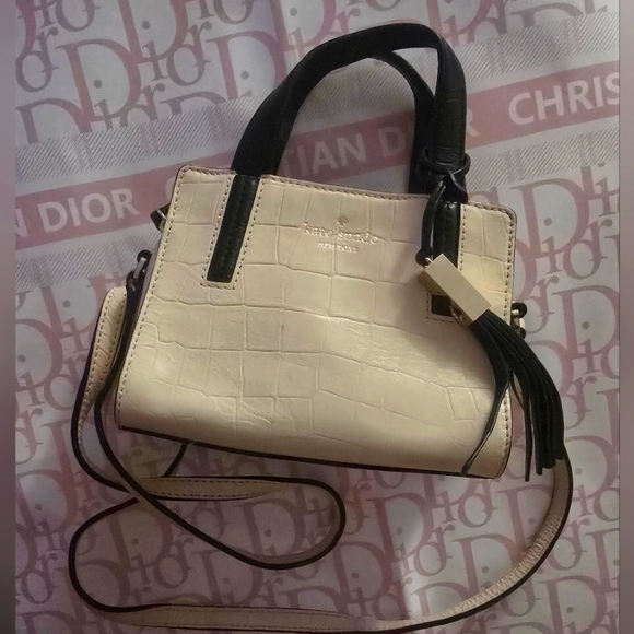 Kate ♠︎ Spade Cream & Black Mini Purse - Picture 1 of 12